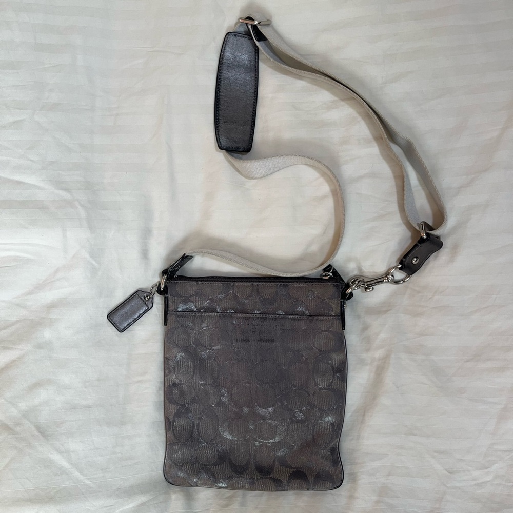 Coach Gray and Silver Cross Body Bag - Picture 2 of 5